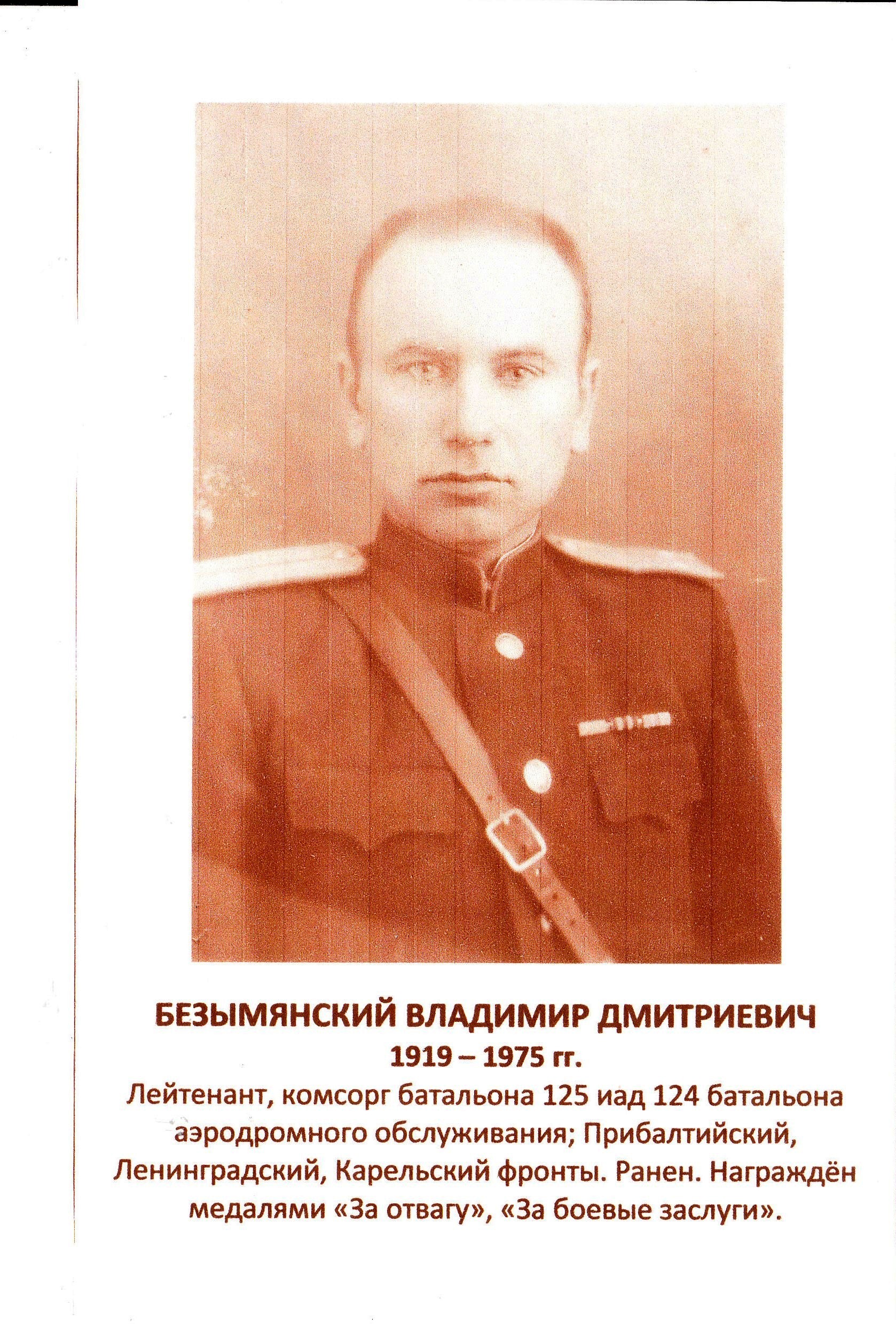 Безымянский Владимир Дмитриевич.